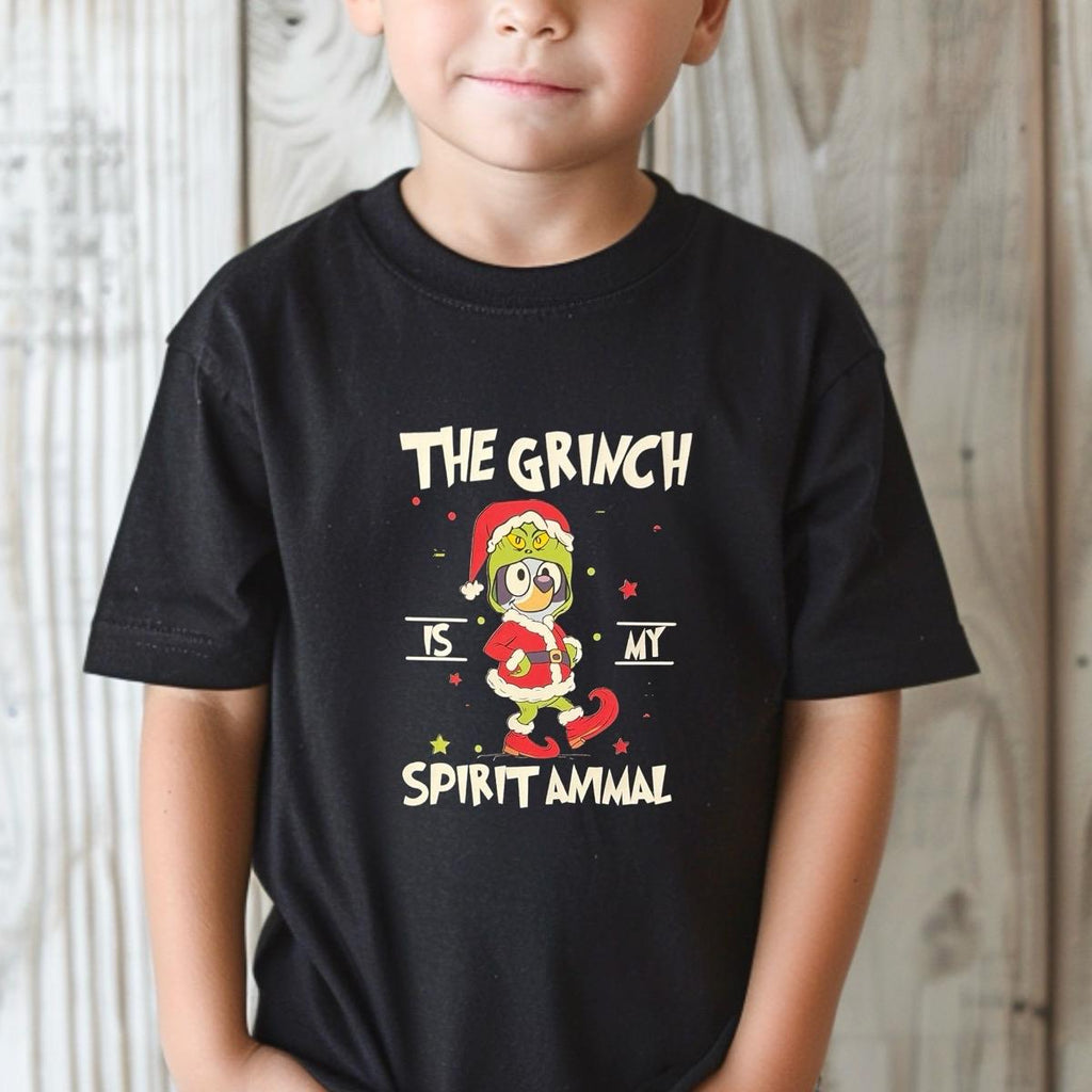 The grinch x bluey is my spirit animal kids unisex Tshirt Christmas gift