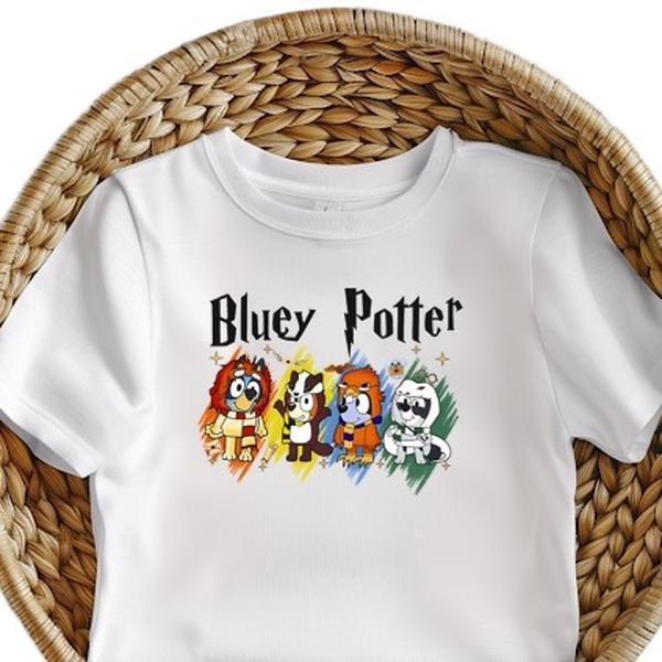 Bluey inspired tshirt populat film potter cotton toddler  boy kids clothing