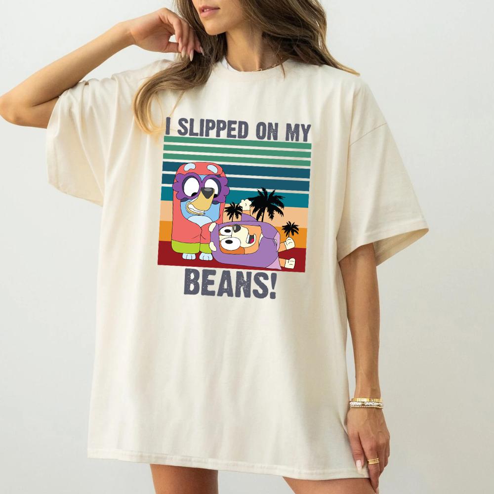 I slipped on my beans Rita and Janet funny adult tshirt Womenswear graphic  tee