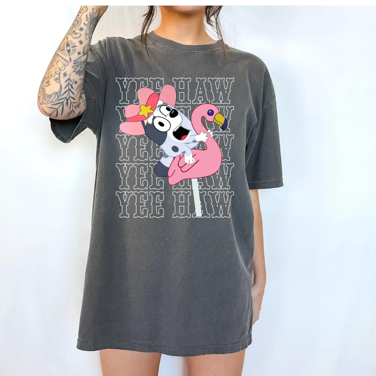 Yeehaw muffin bluey cowgirl country  Womenswear Tshirt graphic  tee  women's shirts teeshirt  top font funny text