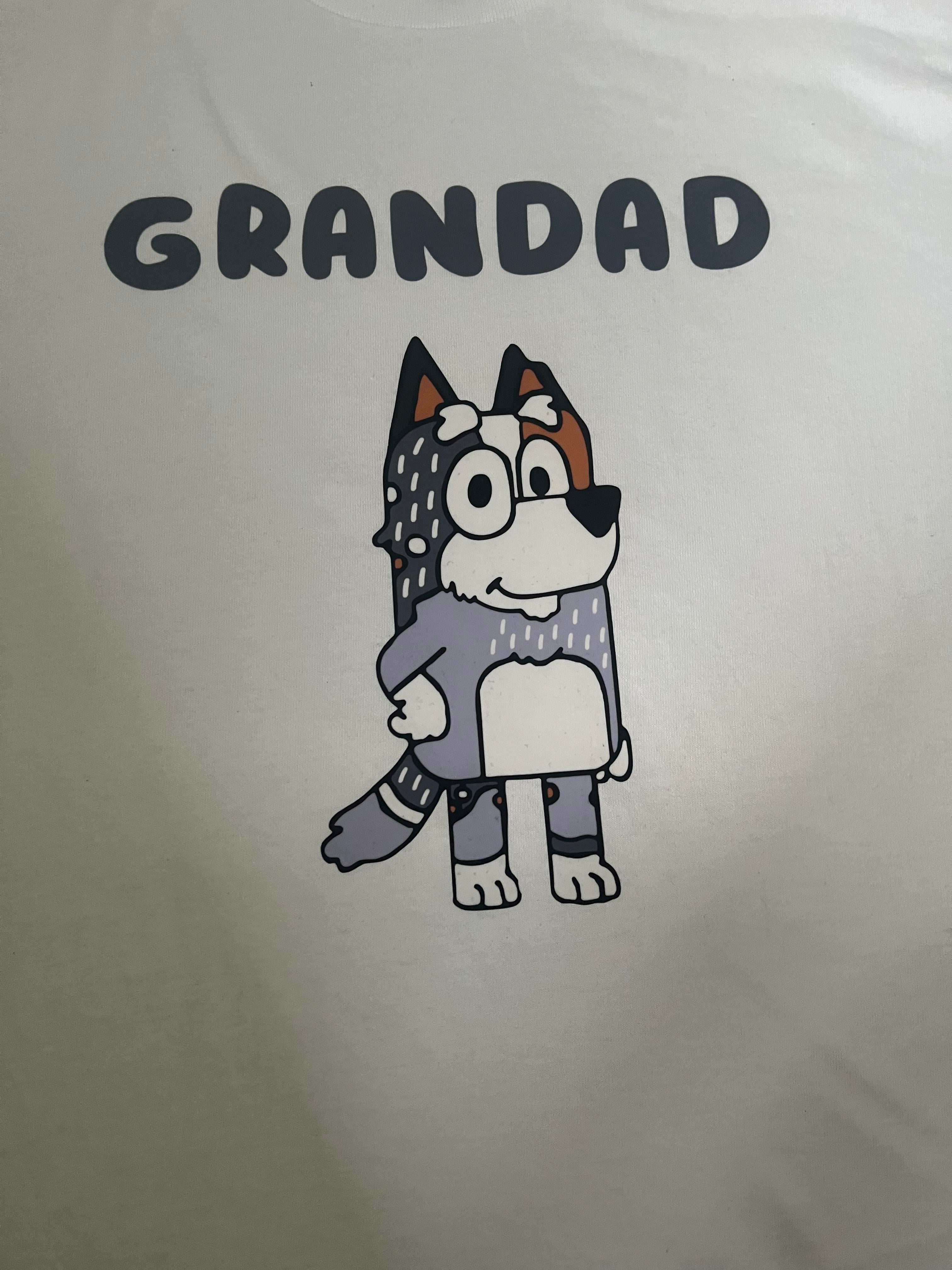 Grandad bluey tshirt men’s top gift matching family sets Cotton Menswear Shortsleeve Round Neck Clothing Soft Crewneck printed shirt business printed  t-shirt graphic  shirt design