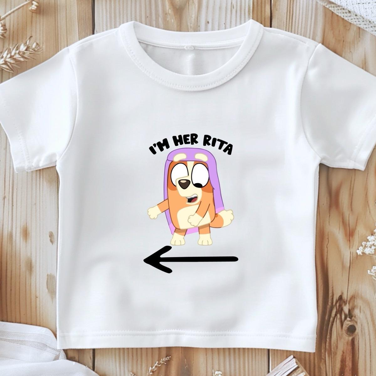 I’m her Rita, I’m her Janet matching kids unisex T-shirts cute bluey inspired toddler  outfits kids  tshirt