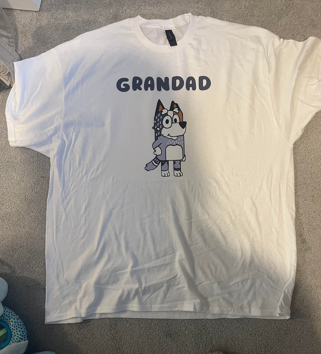 Grandad bluey tshirt men’s top gift matching family sets Cotton Menswear Shortsleeve Round Neck Clothing Soft Crewneck printed shirt business printed  t-shirt graphic  shirt design