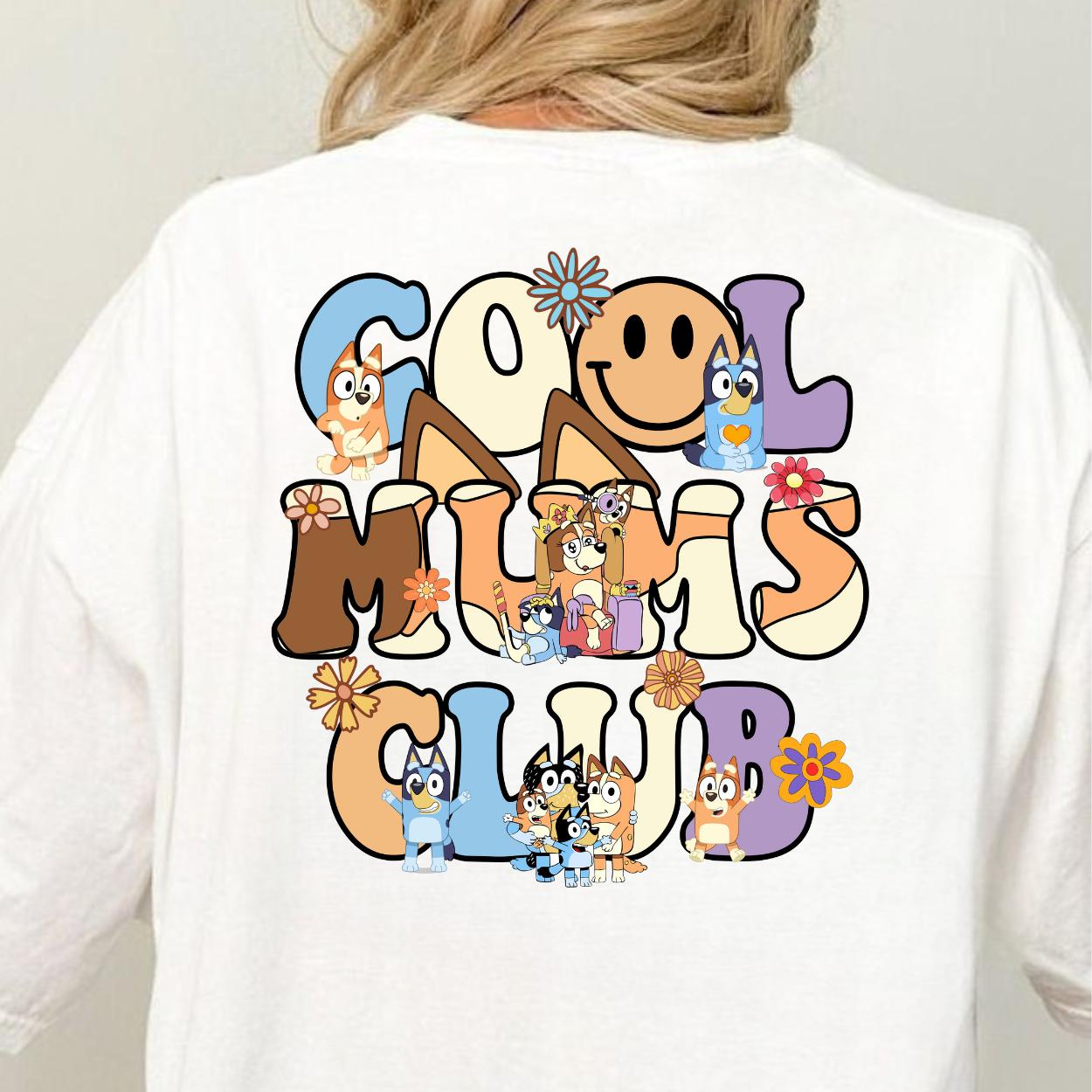 cool mums club bluey Womenswear Tshirt graphic  tee  women's shirts teeshirt  tops slogan mothers day gift