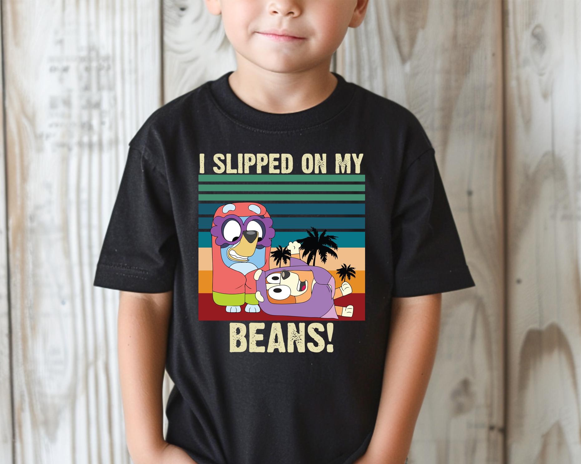 Bluey Slipped on my beans child tshirt kids unisex design gift tee toddler boy or girl