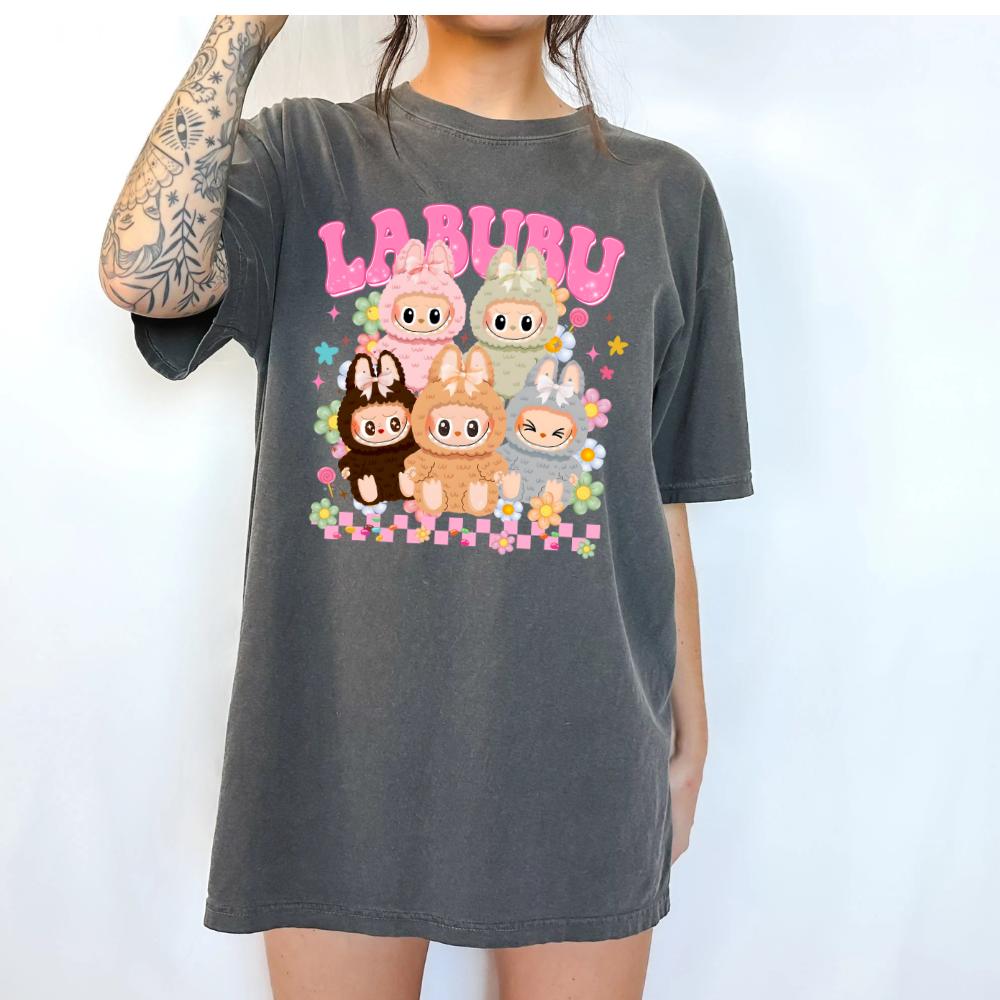 labubu T-Shirt gift inspired Womenswear Cotton Top Tshirt Crewneck graphic  tee tees women's shirts Casual Everyday Fashion Piece Style