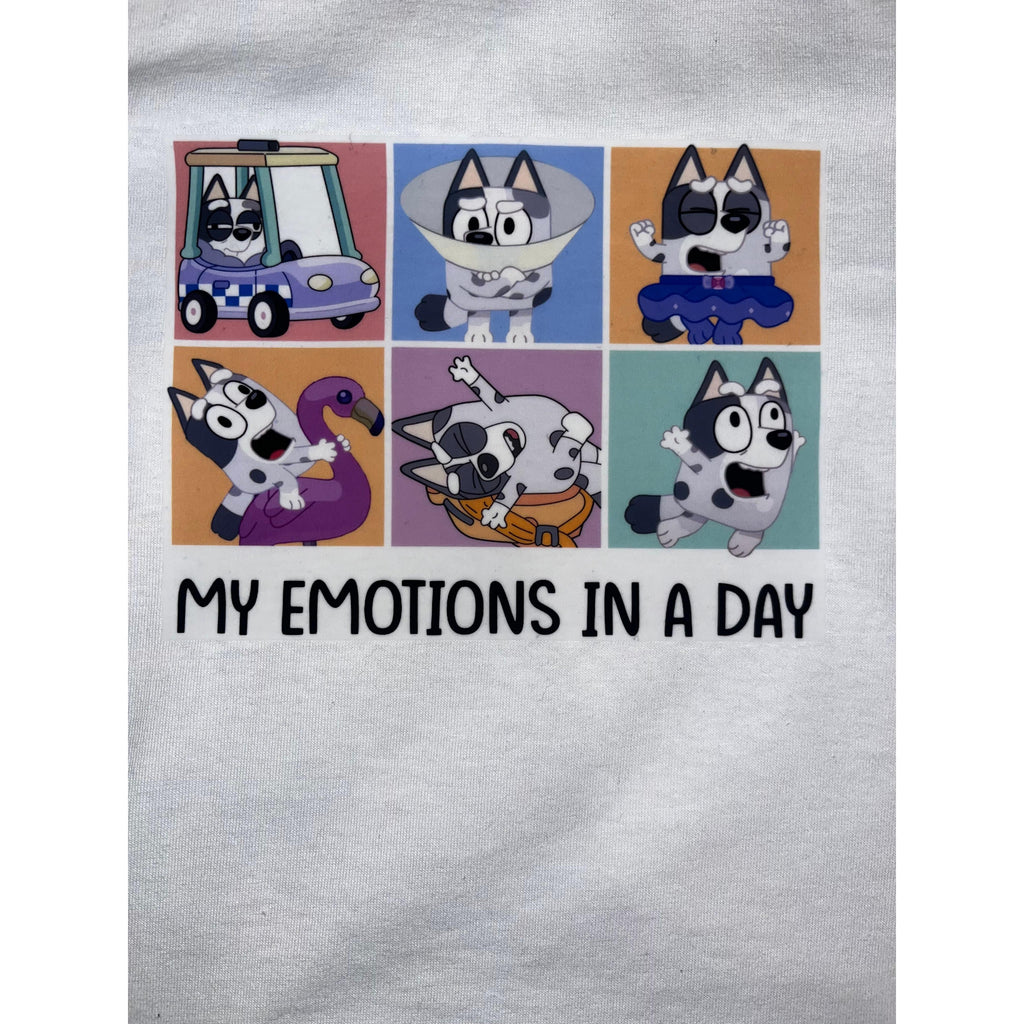 Muffin  funny my emotions in a day Kids T-Shirt Bluey inspired tee  baby tees